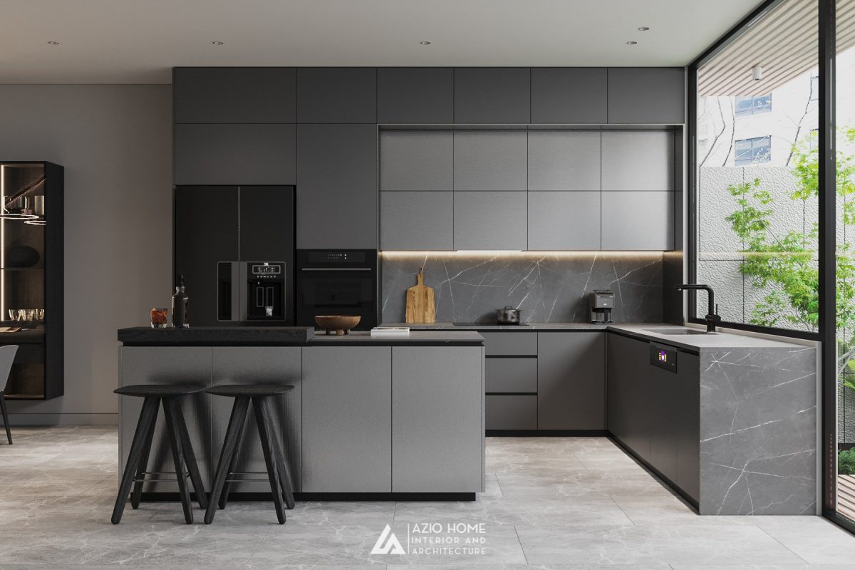 Mẫu thi công nội thất phòng bếp hiện đại