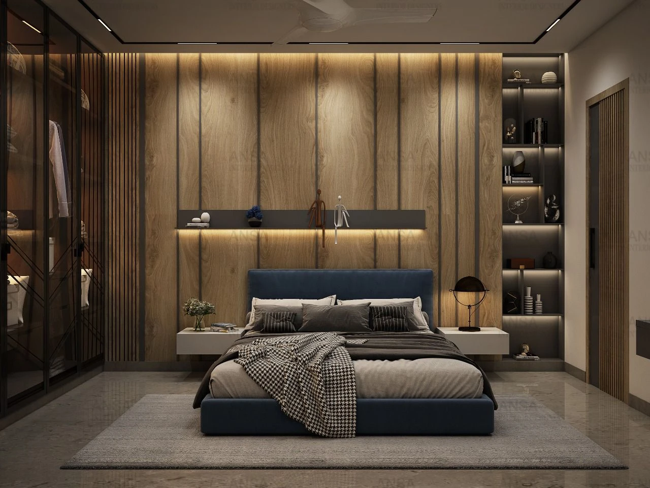 Sử dụng các gam trầm cho nội thất phòng ngủ 20m2