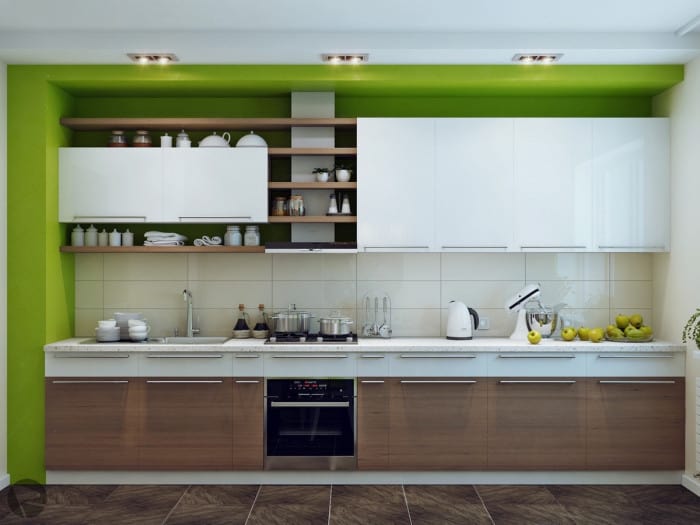 Thiết kế nội thất nhà bếp ở Hà Nội màu xanh chanh - Azio Home