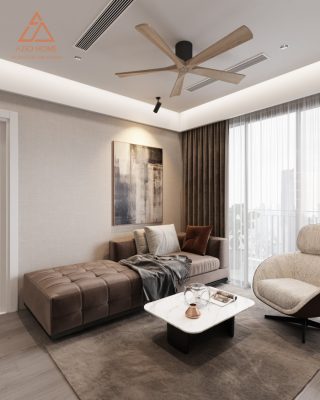 Bản vẽ 3D thiết kế nội thất phòng khách căn hộ chung cư dual key