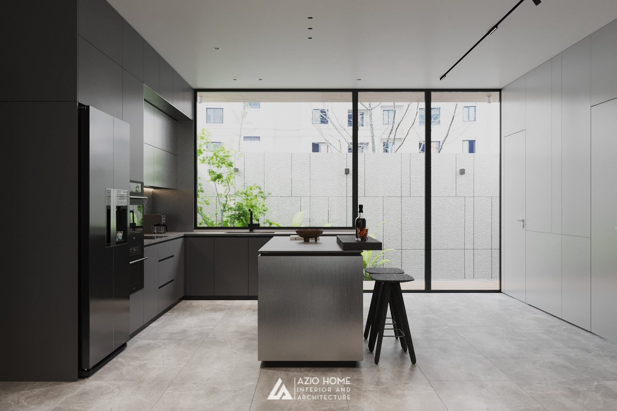 Không gian bếp được kết hợp cùng ánh sáng tự nhiên