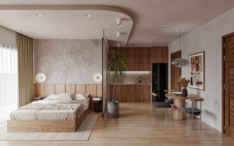 Mẫu nội thất 1 phòng ngủ đẹp và tiện ích