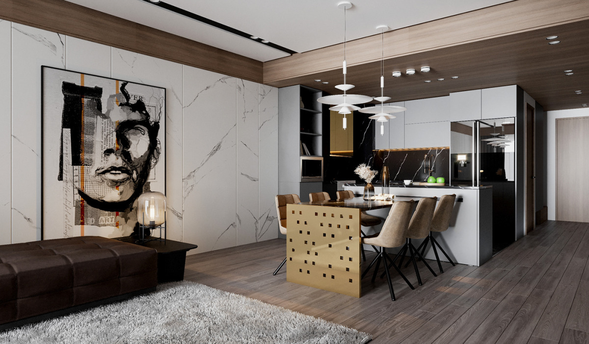 Những đường nét thẳng trong phong cách nội thất hiện đại