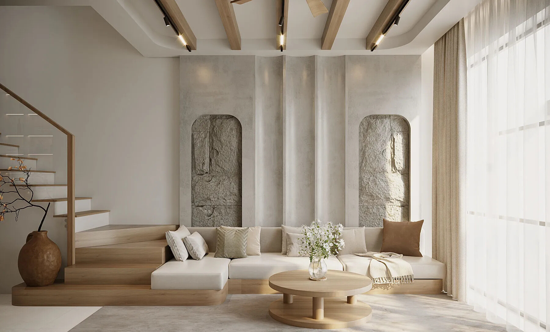 Phòng khách rộng rãi và ấm cúng