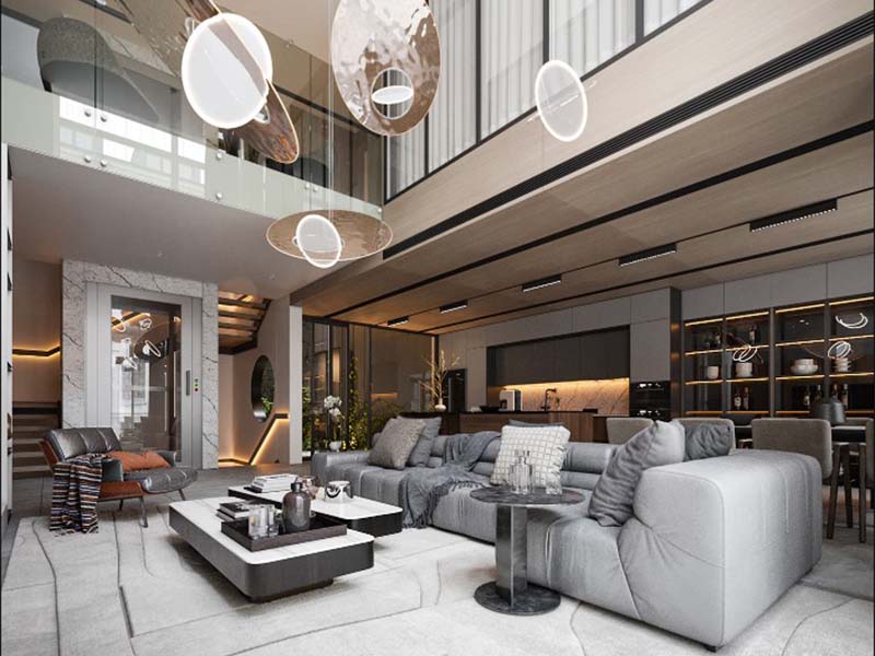 Thi công nội thất biệt thự theo phong cách hiện đại 